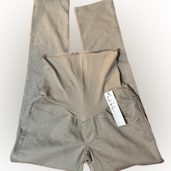 NWT Nicole Miller New York Taupe Maternity Pants Size Small - Picture 1 of 10